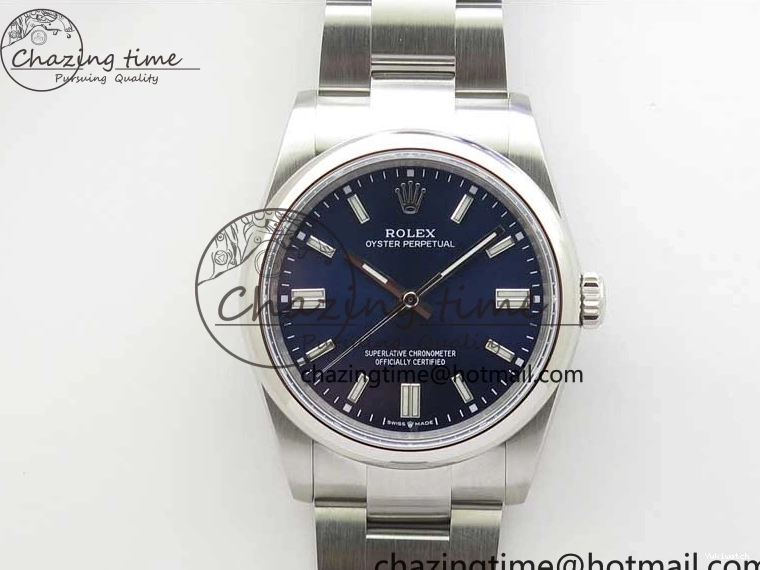 Blue 36mm Perpetual Dial Edition BP Best Bracelet 126000 Dark Oyster on SS 0412